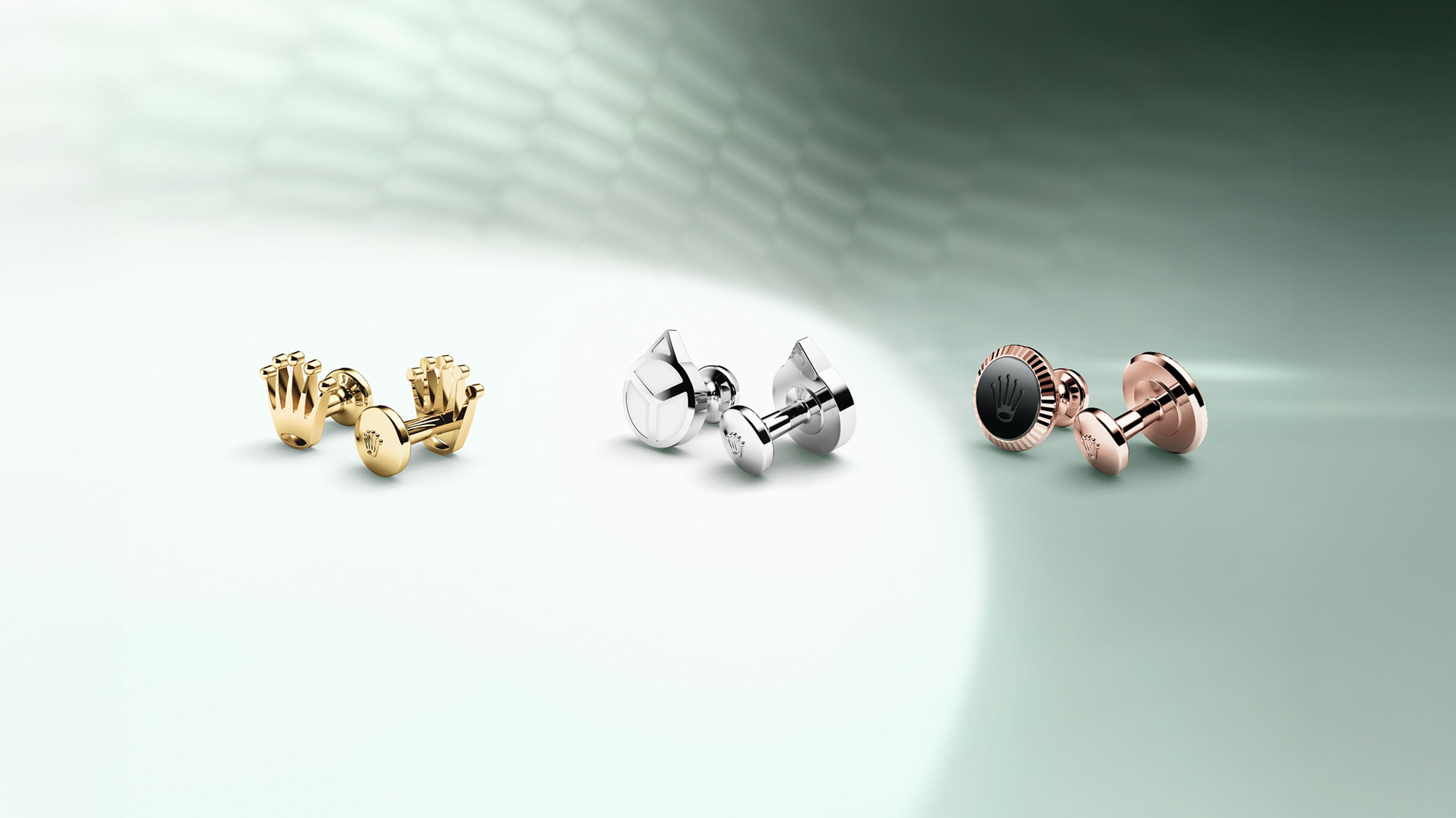Rolex 'Crown,' 'Hand,' and 'Fluted' cufflinks