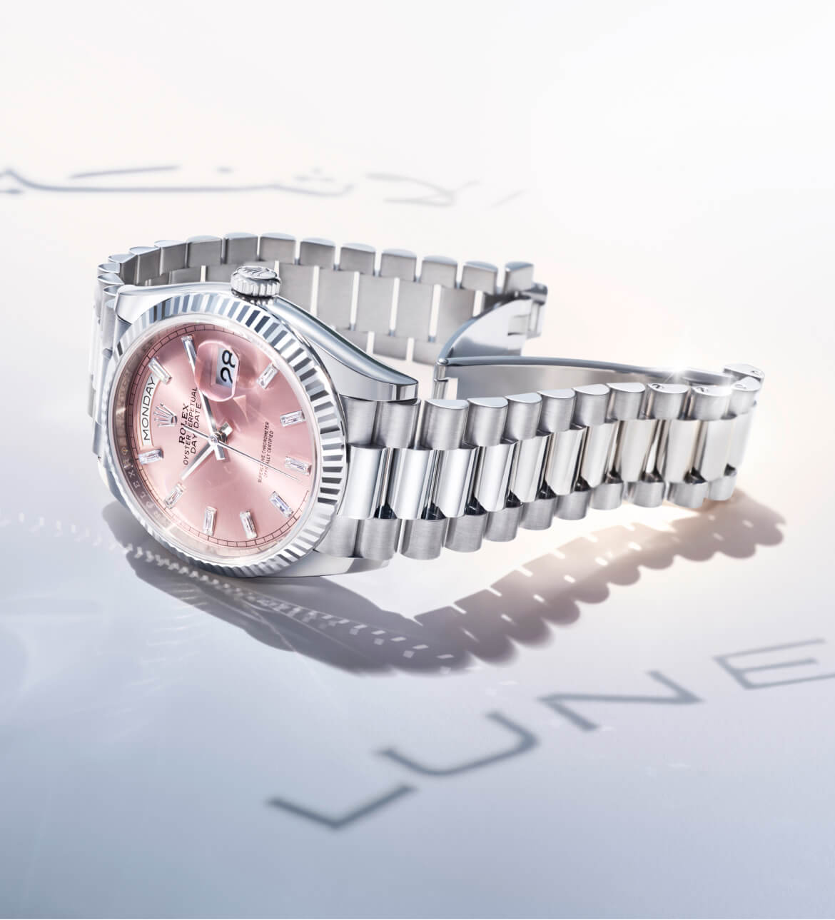 Day-Date Rolex with pink dial